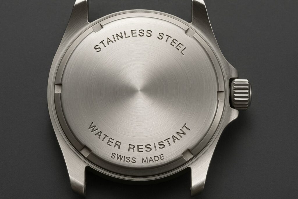 le fond de boitier d'une montre